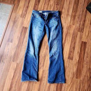 Gap 1969 Womens Sexy Boot Cut Jeans Blue Stretch Medium Wash Mid Rise Denim 26S
